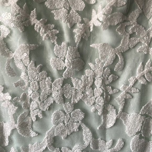 Tadashi Shoji Embroidered Lace Dress 6 mint green B7 - Picture 3 of 10